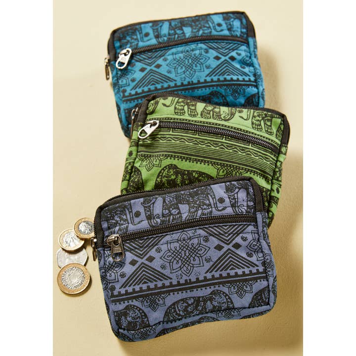 Namaste - Wholesale Coin Purse - Women's - Elephant Design Zipped Coin Purse2