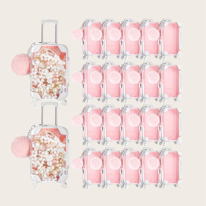 Mini suitcase storage with matching keyring for wholesale by Ella Blue