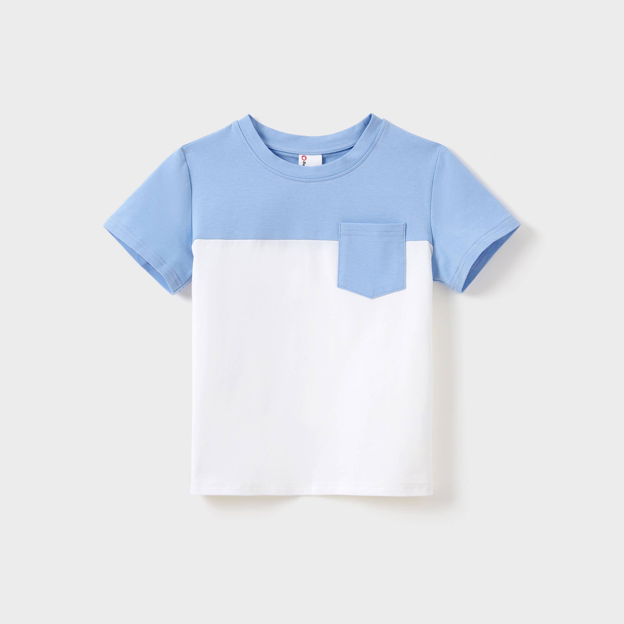 Azul Camiseta de algodón azul a juego para la familia o vestido con mangas de volantes. de venta al por mayor en Faire3