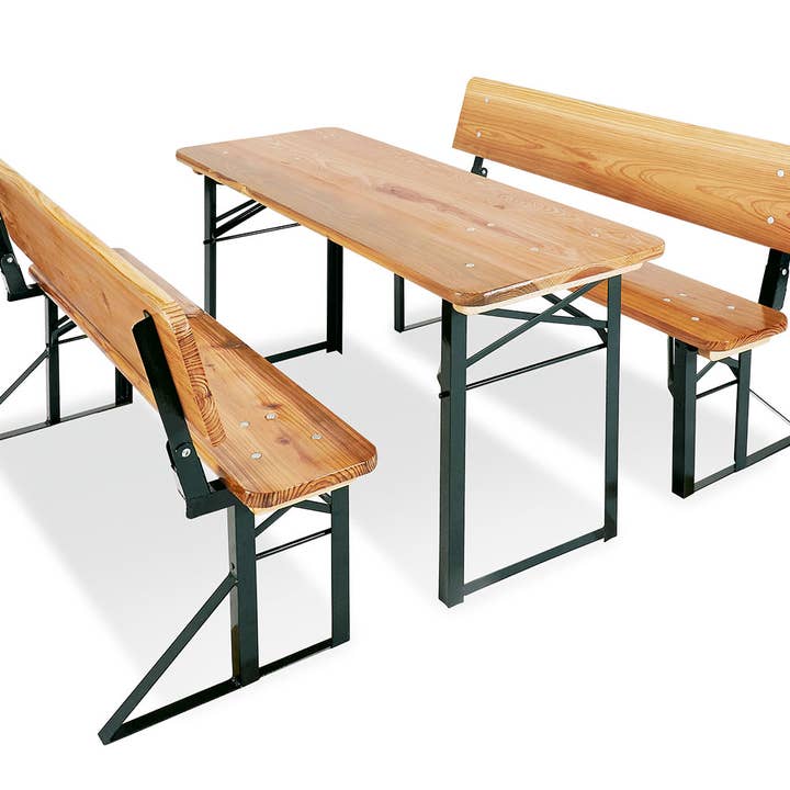 Set festa per bambini 'Sepp con schienale', 3 pezzi, 2 panche e 1 tavolo per la vendita all'ingrosso da parte di Pinolino Kinderträume GmbH