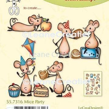 Ecstasy Crafts Distributing - Wholesale Rubber/Decorative Stamp - Lecreadesign Combi Clear Stamp Mice Party0