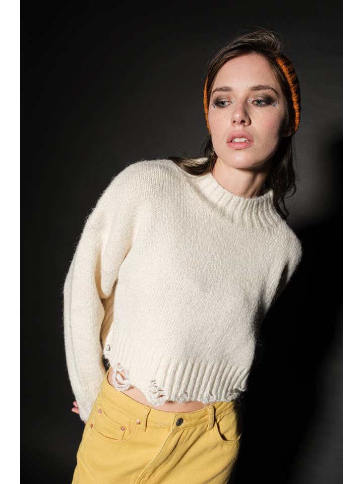 Signature 8 - Wholesale Knit Sweater - Women's - CROP SWEATER S623512