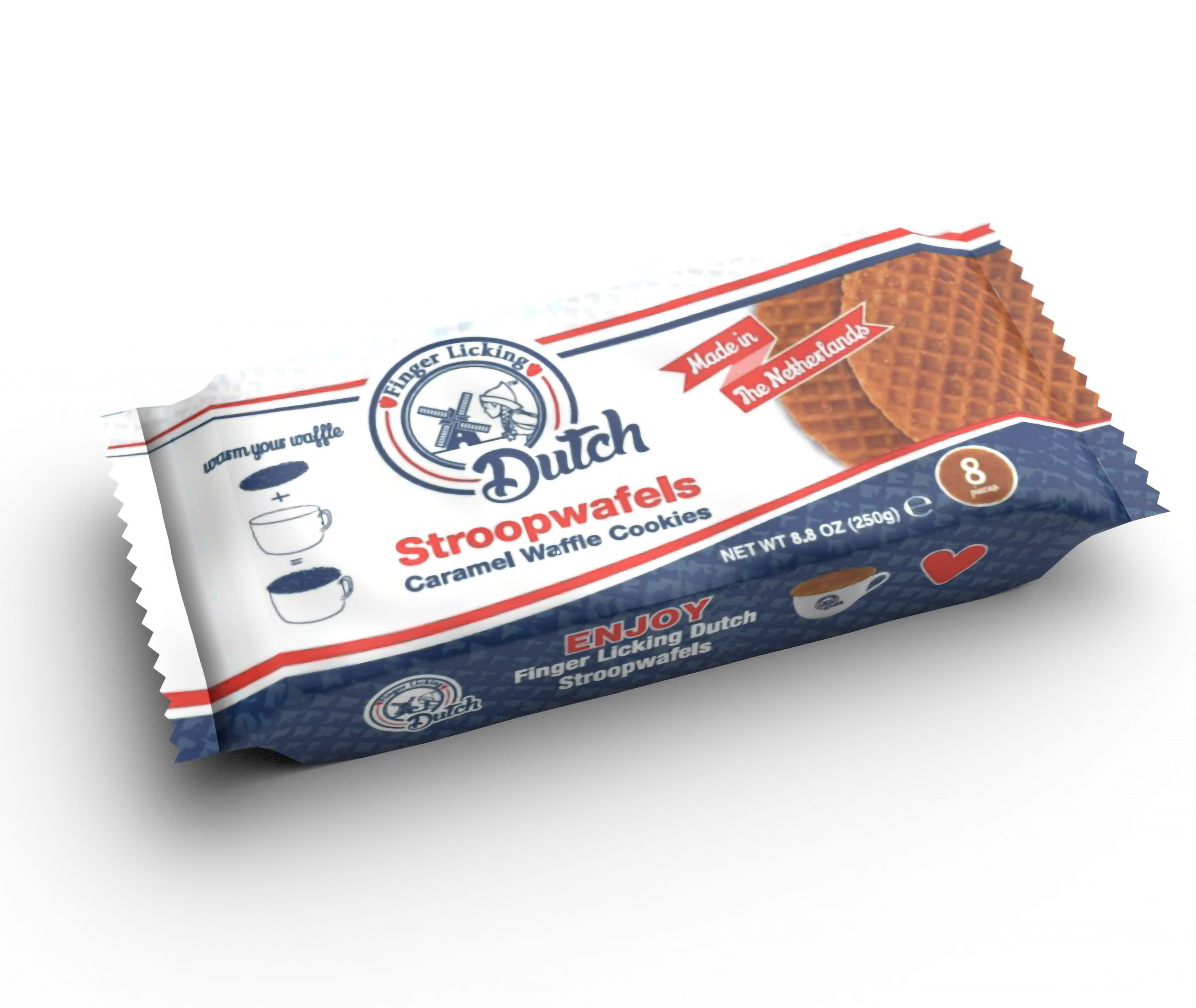 Finger Licking Dutch Stroopwafel Cookies - Venta al por mayor Galletas - Galletas Stroopwafels Holandesas con Caramelo, bandeja de 8 unidades (12 unidades por paquete)2