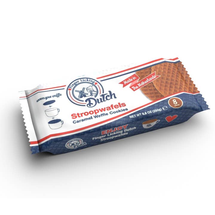 Finger Licking Dutch Stroopwafel Cookies - Wholesale Cookie - Dutch Caramel Stroopwafels Cookies, 8-Count Tray (QTY:12)2