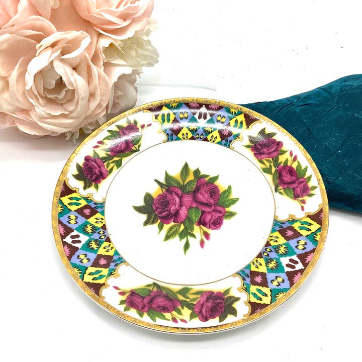All Little Cute Things - Wholesale Salad Plate - Queens English Rose Garden Salad Bread Side Plate 8 inch