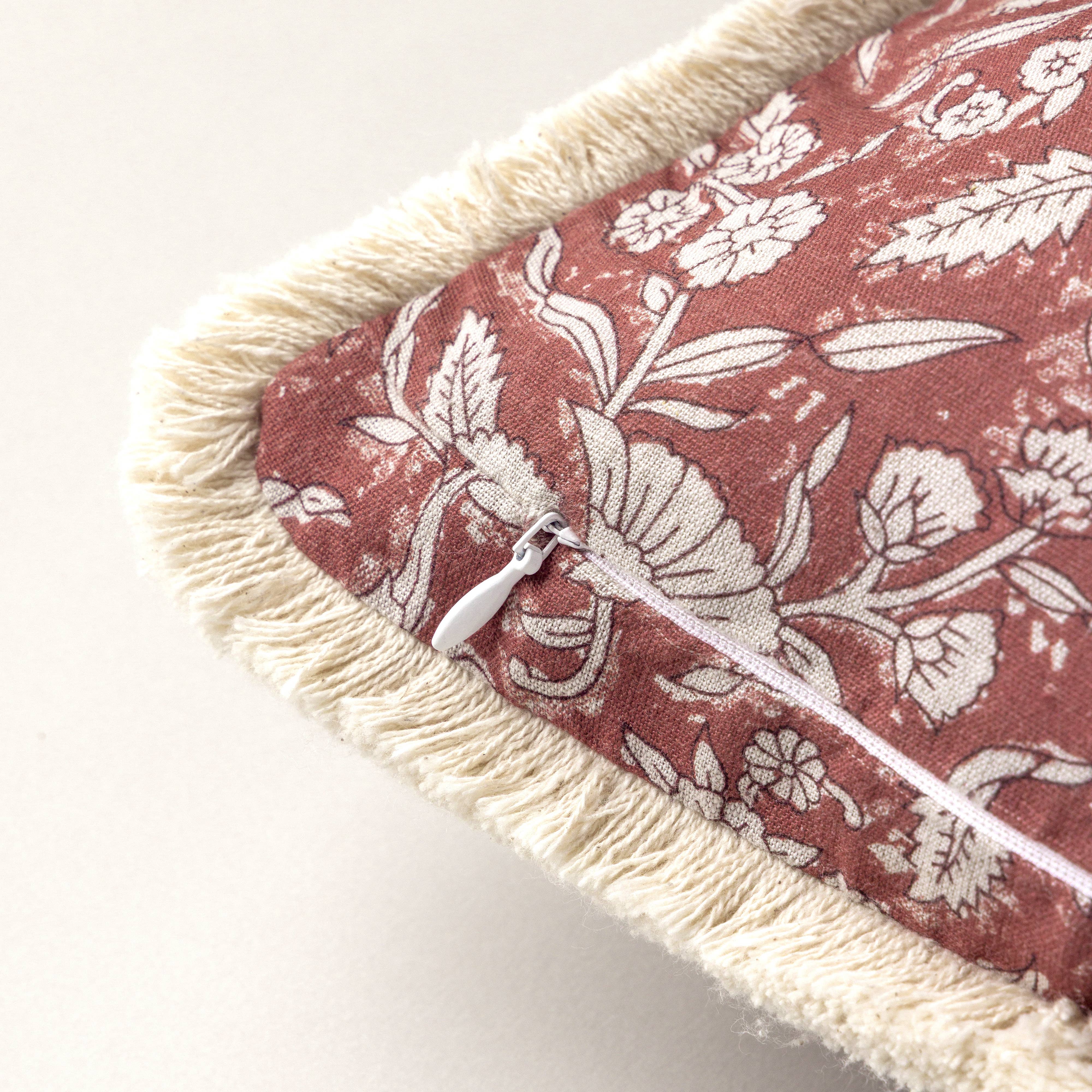 Co.House Designs - Wholesale Throw/Decorative Pillow - Gardenia Block Print Pillow1