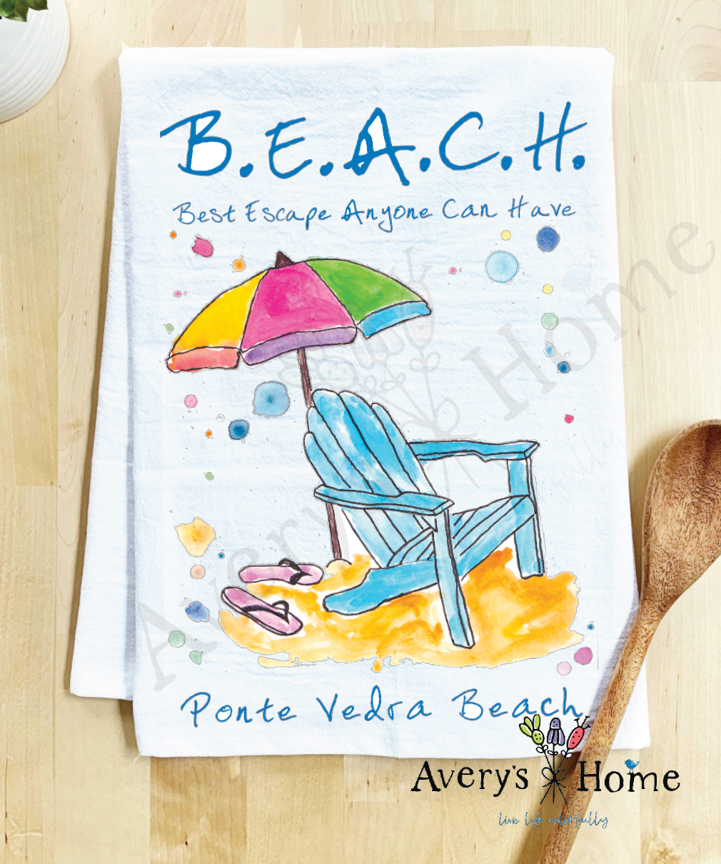 Avery's Home - Wholesale Tea Towel - Beach Vacation Souvenir Customizable Tea Towel28