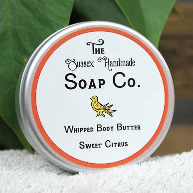 Natural Whipped Body Butter Sweet Citrus Palm Free & Vegan for wholesale by The Sussex Handmade Soap Company