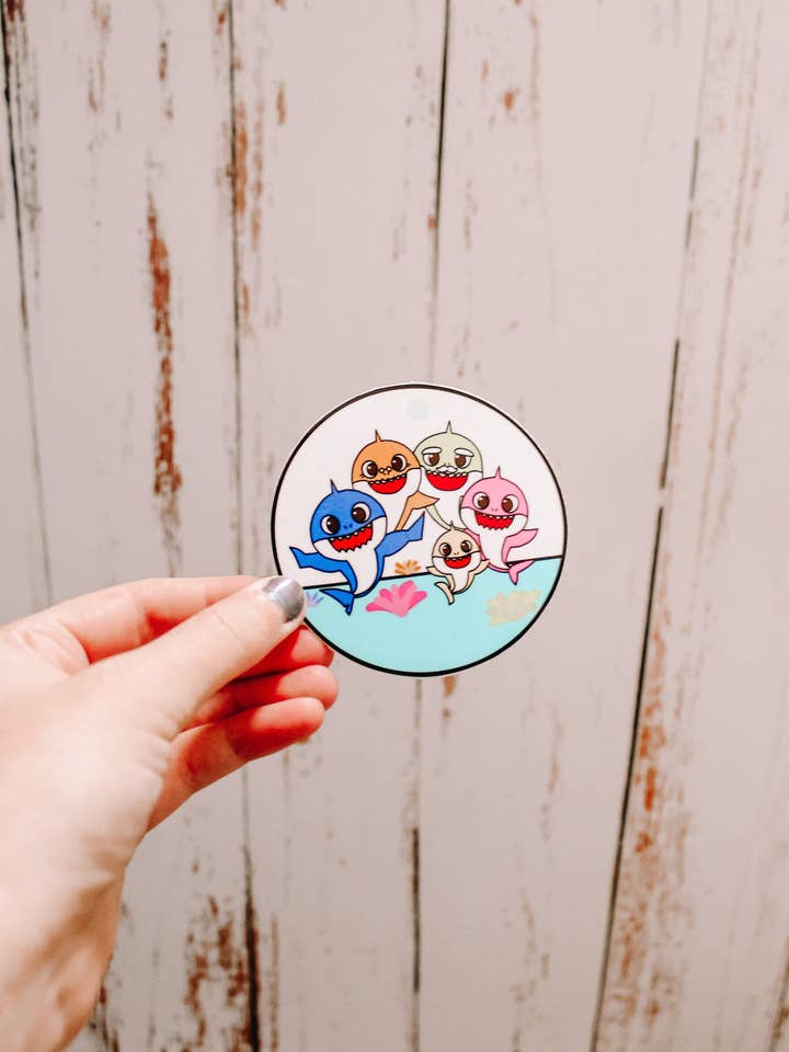 Baby Shark and Family Sticker for wholesale by Jaxey Designs