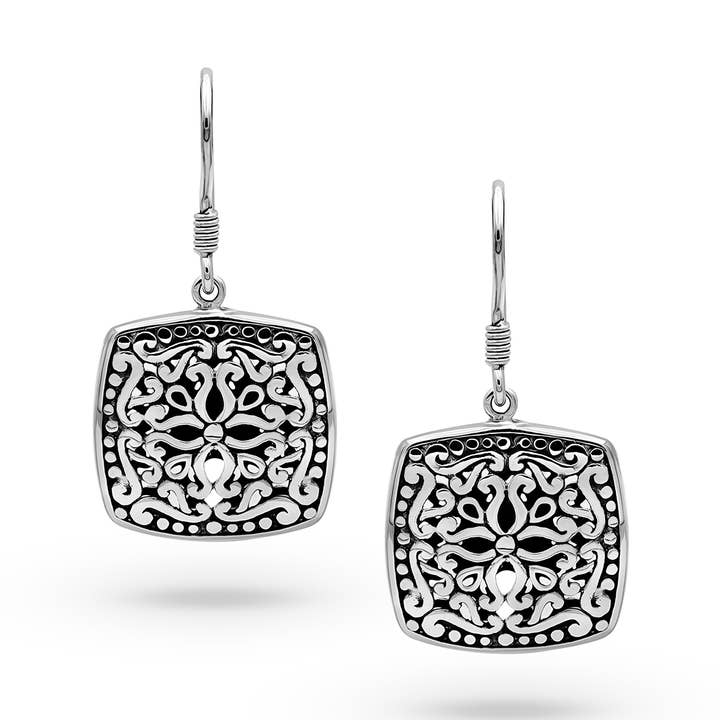 Bali Artisanal Sterling Silver Cushion Earring for wholesale by Damai Designs