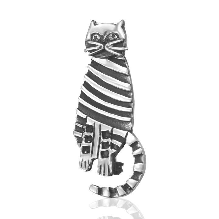 Brosch i sterlingsilver med kattmotiv för wholesale av De Mexico