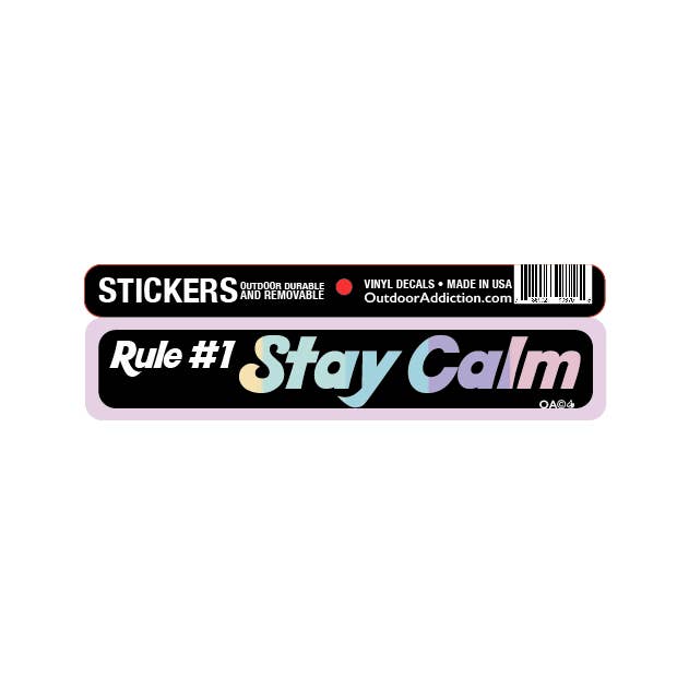 Règle n°1 Restez calme Mini Autocollant Pare-chocs, 1' X 5' pour la vente par Outdoor Addiction