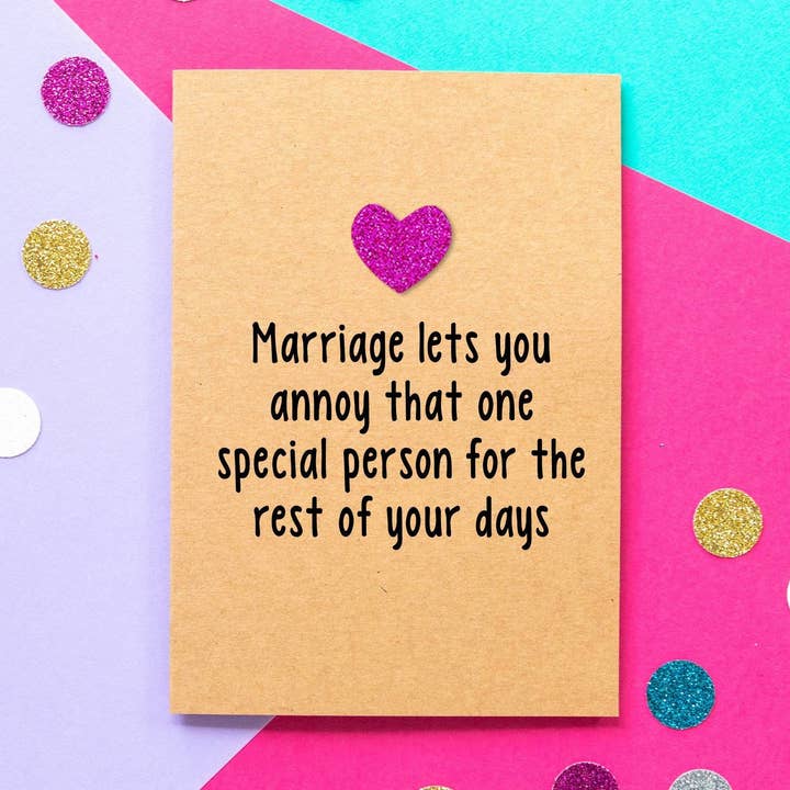Funny Wedding Card - Annoy that One Special Person for wholesale by BETTIE CONFETTI