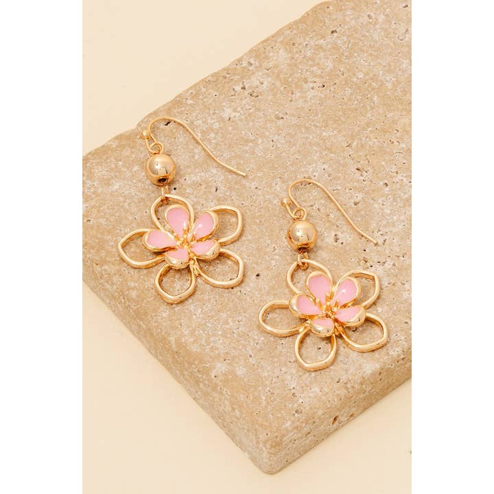 Anarchy Street - Wholesale Dangle Earrings - Epoxy And Wire Flower Dangle Earrings