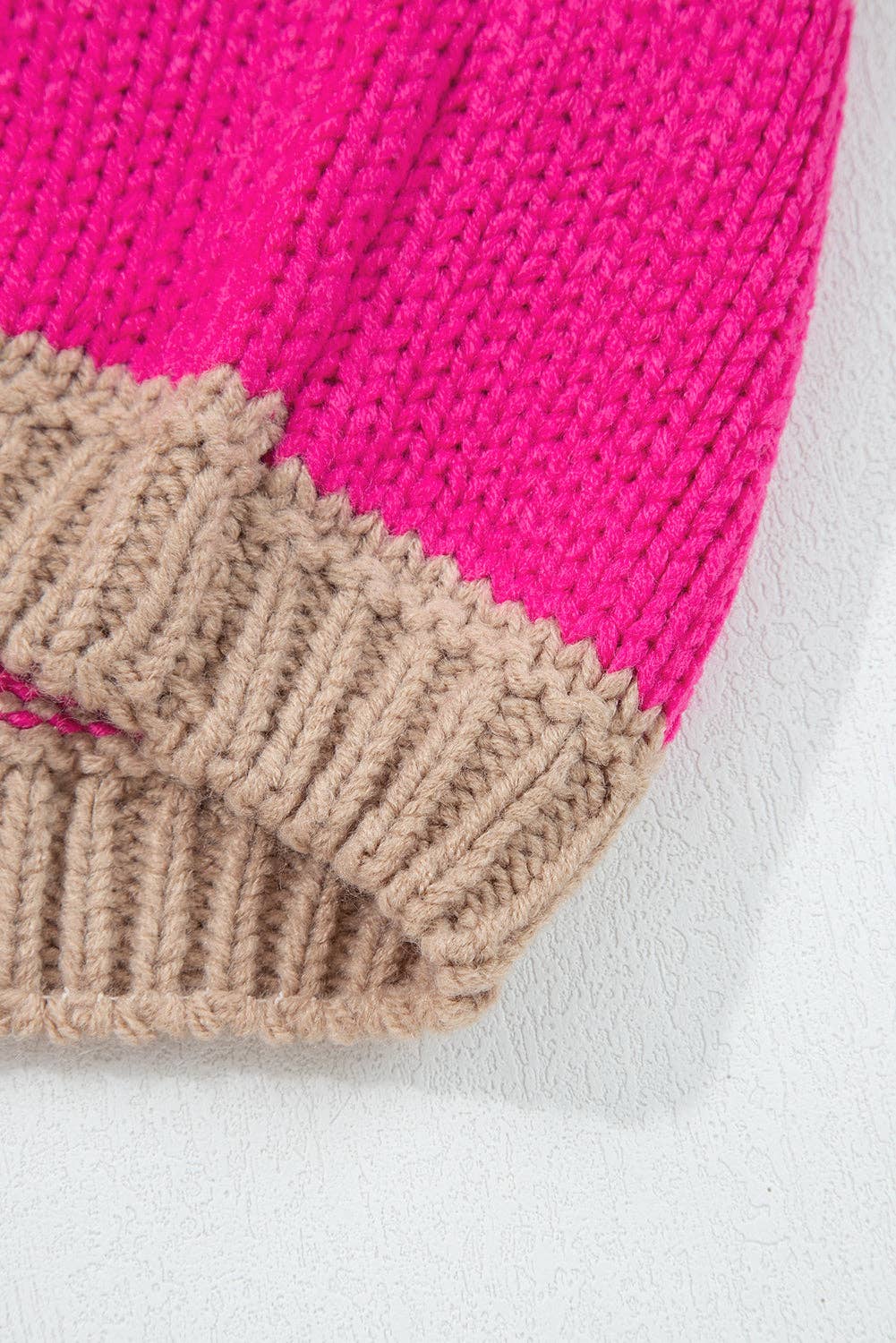 PRETTY BASH - Wholesale Knit Sweater - Women's - Plus Size Stripe Colorblock Drop Shoulder Sweater13