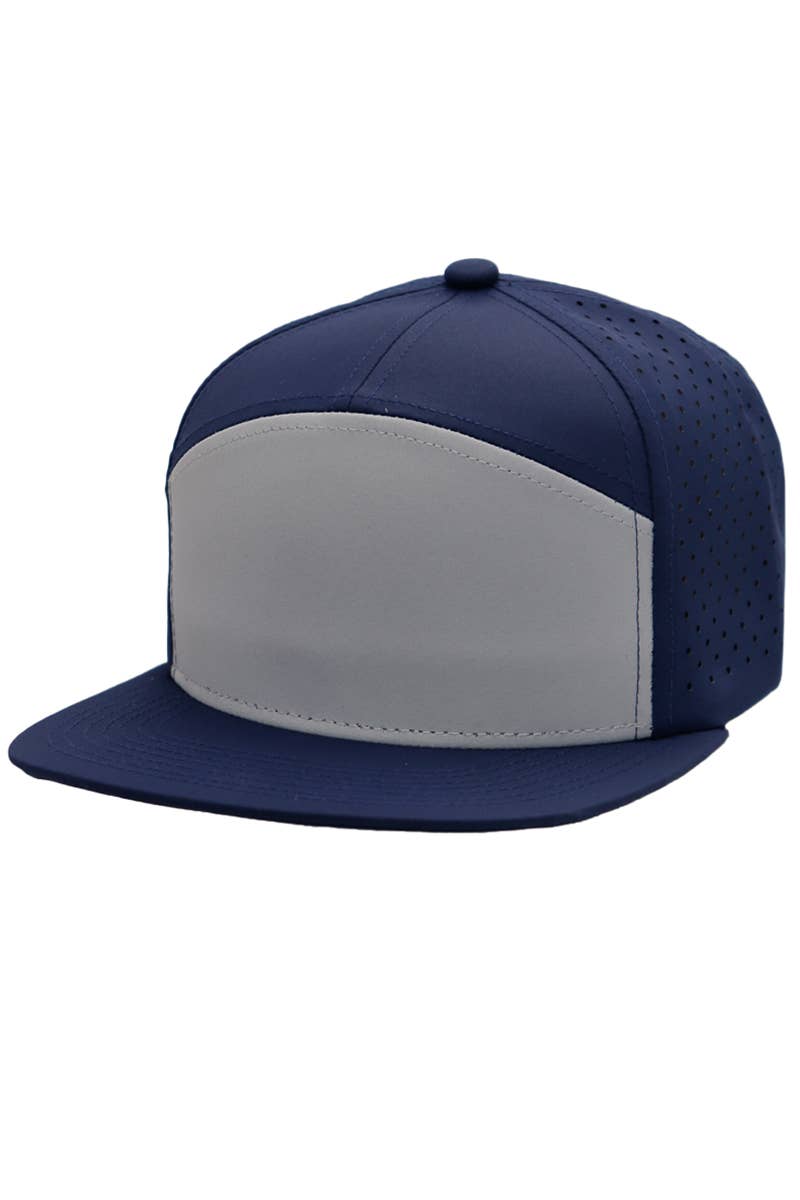 Cap Zone – Boné - Unissexo por atacado – Boné Snapback 7 Painéis com Frente Colorida e Perfurações Digitais0