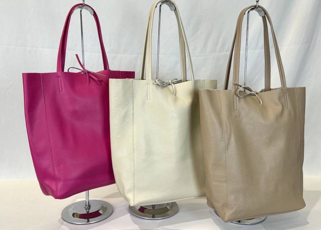 JIJOU CAPRI - Wholesale Tote Bag - Women's - Summer Italian Leather Solid Tote Bags JIJOU CAPRI1