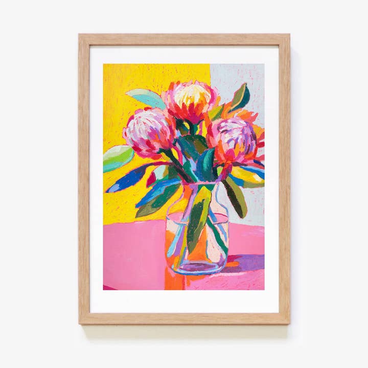 Lámina artística Playful Protea Flowers para venta al por mayor de Julia Ockert
