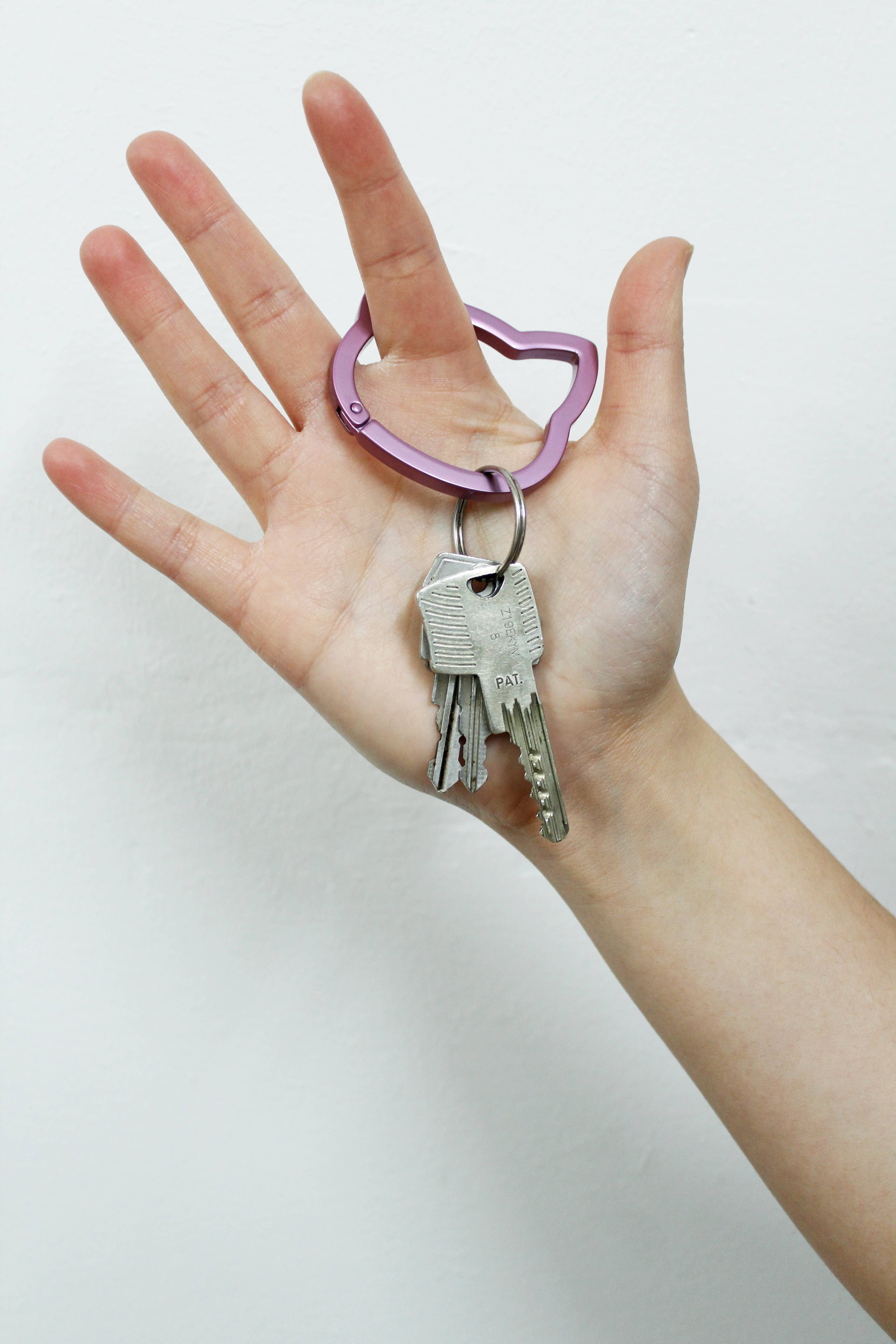 MAGS – wholesale Keychain – Women's – Cat Carabiner Set pink, turquoise1