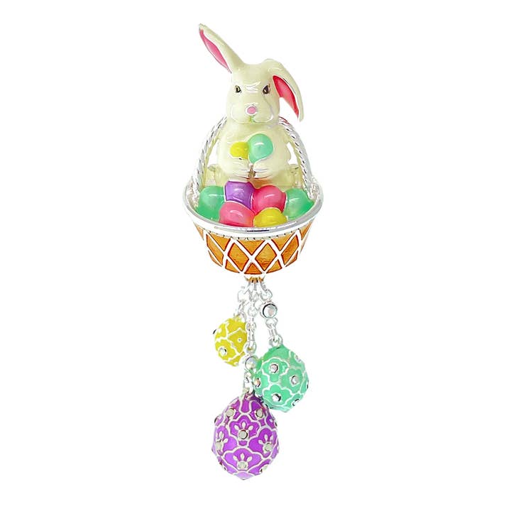 Pendentif Ritzy Couture DeLuxe avec lapin de Pâques et panier à œufs pour la vente par Ritzy Couture by Esme Hecht