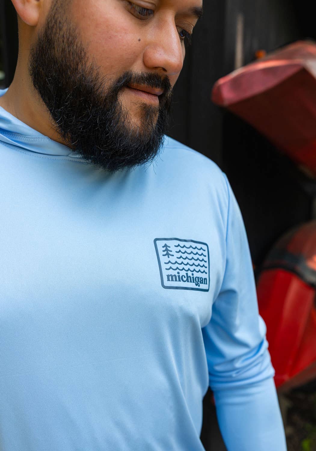 Stuck on Michigan - Vente Sweat à capuche – unisexe - Hoodie de performance Michigan King Salmon UPF 50+3