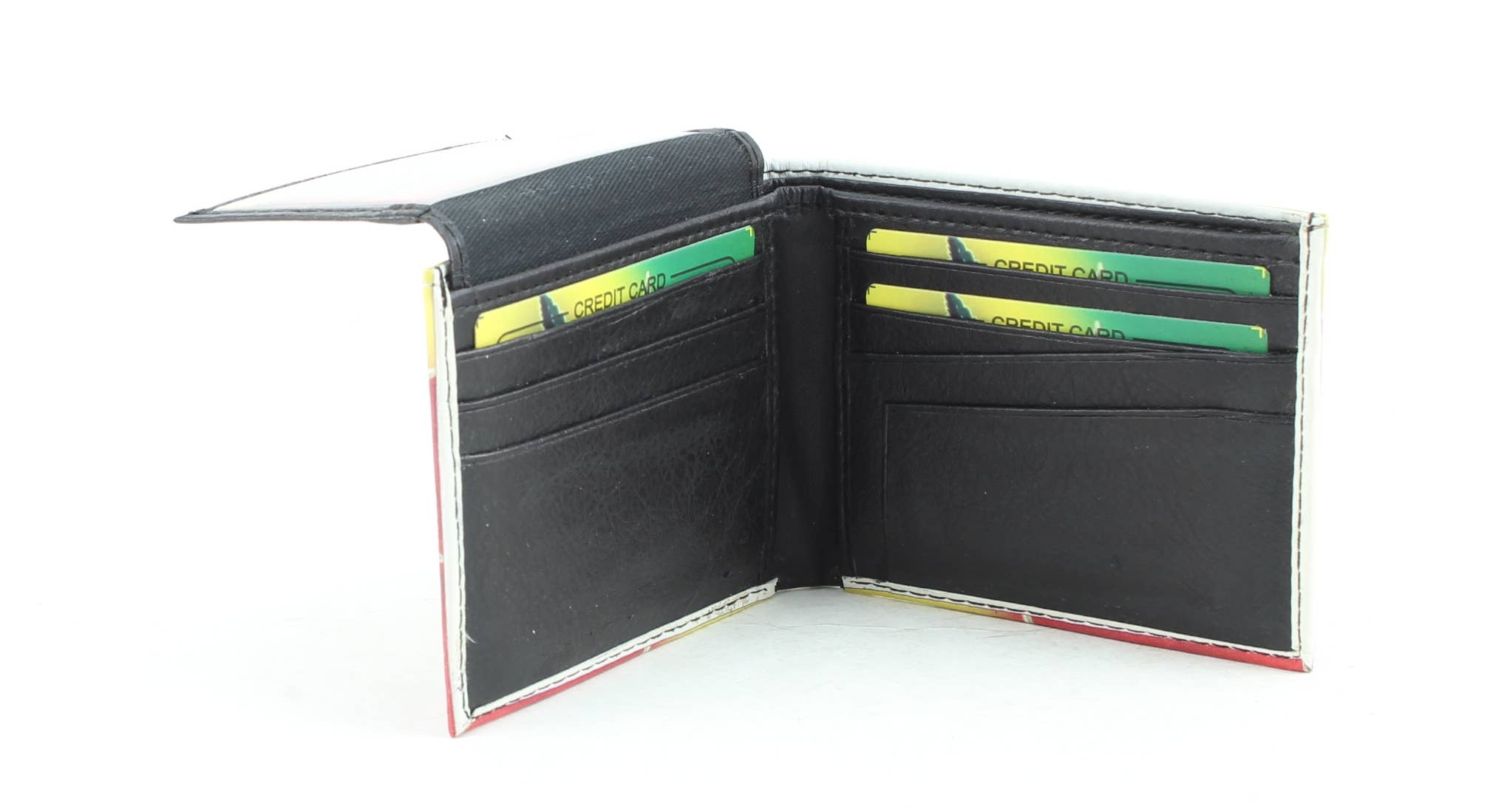 Leather Impressions Inc - Wholesale Portemonnee - Heren - Rasta Marihuana Blad Bi-Fold Vegan Leren Portemonnee VL5288