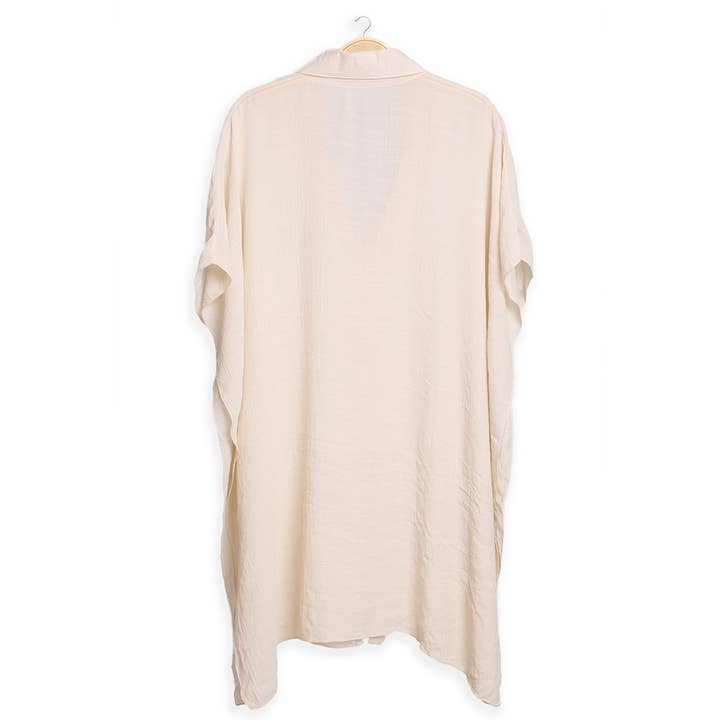 Fashion City – wholesale Buttoned-down shirt – Women's – Women's Oversized Long Sleeveless Shirt Cover Up10