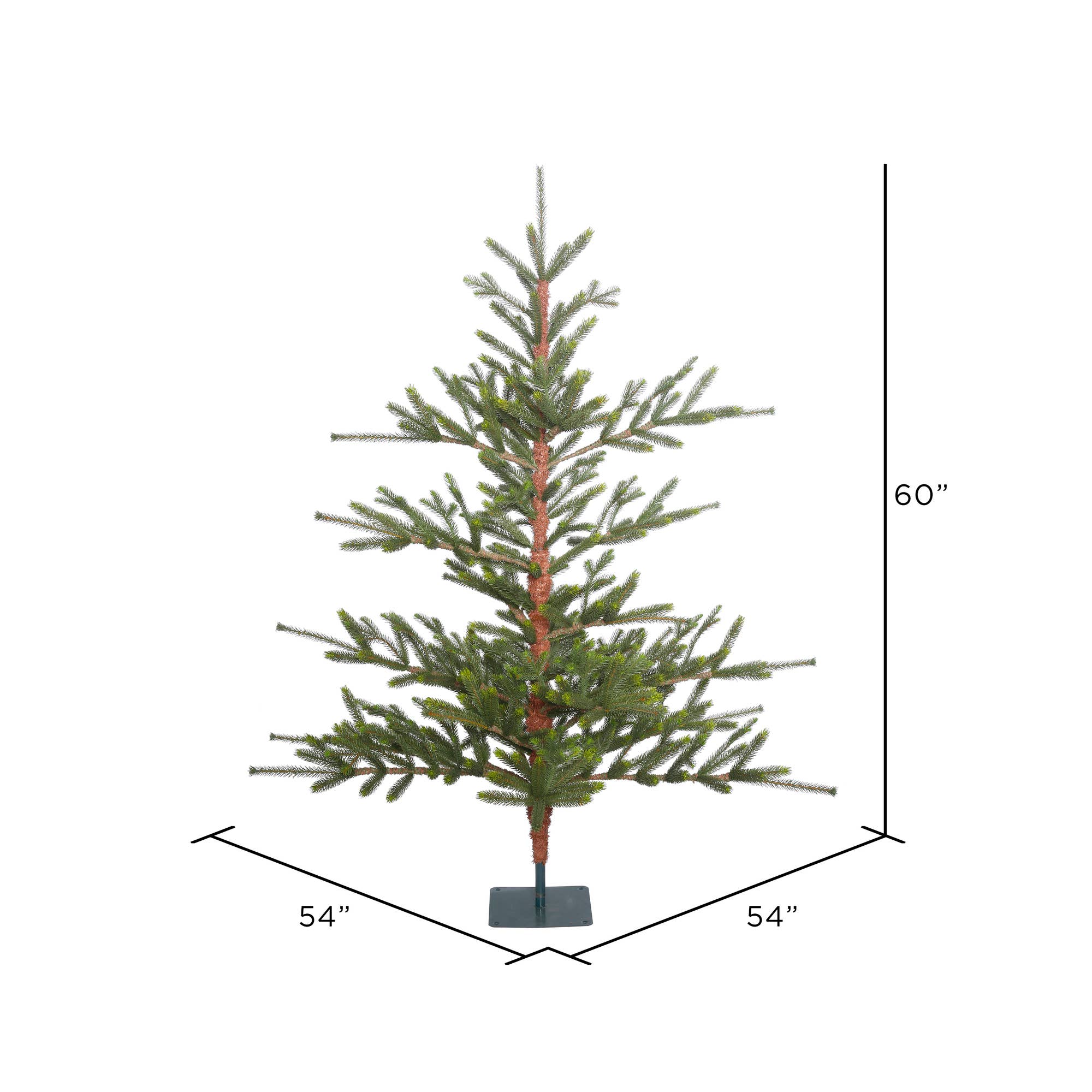 Green Vickerman 5' Bed Rock Pine Artificial Christmas Tree, Unlit for wholesale on Faire2