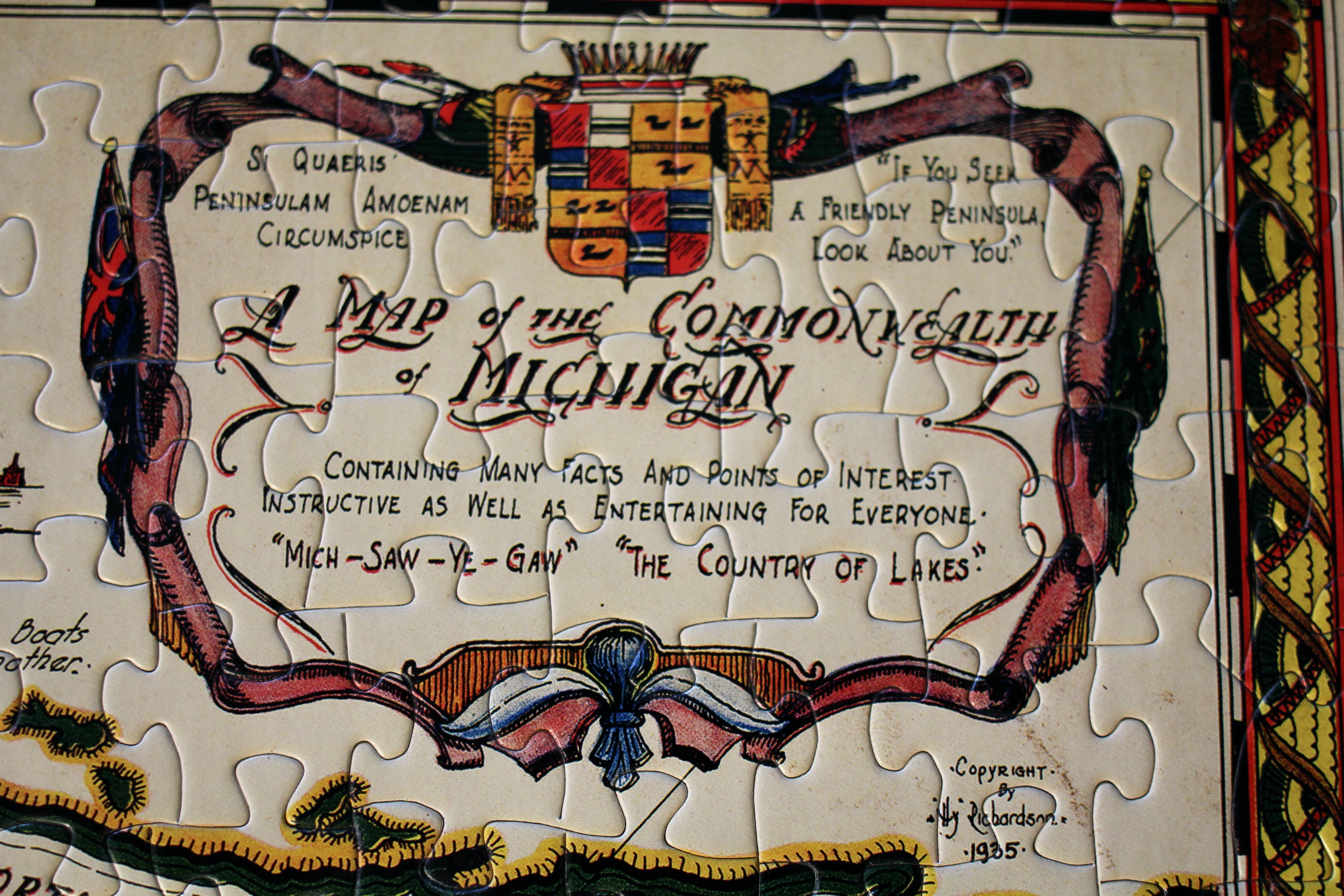 Puzzles That Rock - Wholesale Puzzle - Adult - Commonwealth of Michigan Map 550-Piece Puzzle1