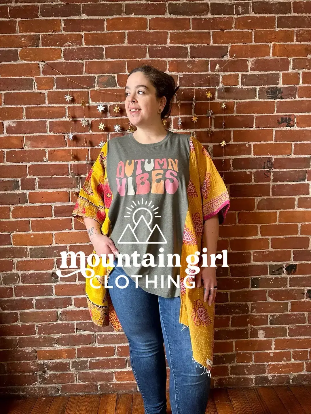 Mountain Girl Clothing - Wholesale Blouse - Women's - SEND IN YOUR OWN TEE Upcycled Fabric Boho Band Poncho Top3