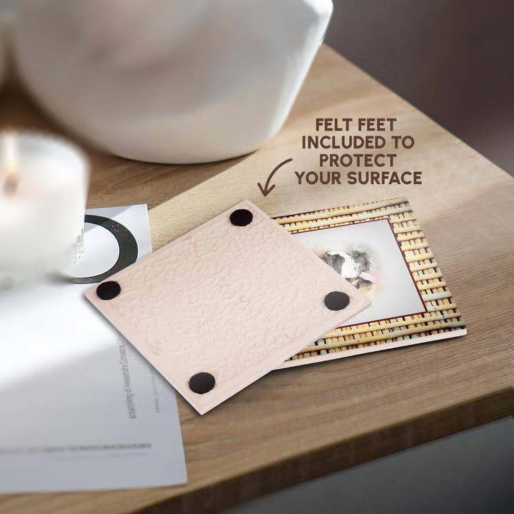 3dRose - Wholesale Coasters - 3dRose, Saint Bernard on Realistic Bamboo Look ,Sign of the Dog in Chinese, Coaster3