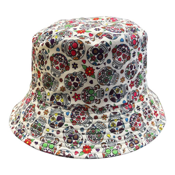 Reversible Lightweight Skull Bucket Hat for wholesale by Shoc Joc Apparels Ltd