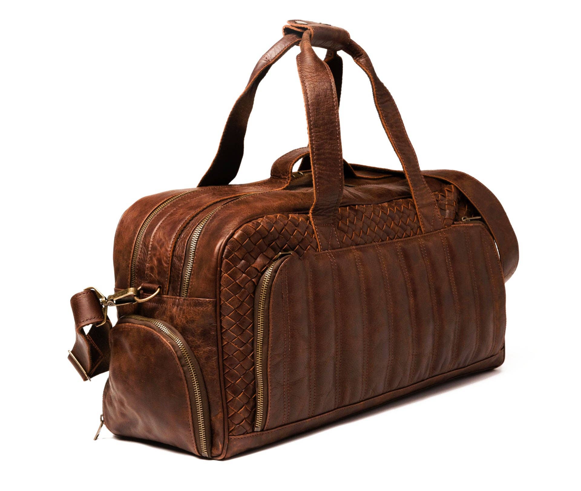 Hides - Wholesale Weekender Bag - Men's - Woven Leather Weekender Duffel Bag0