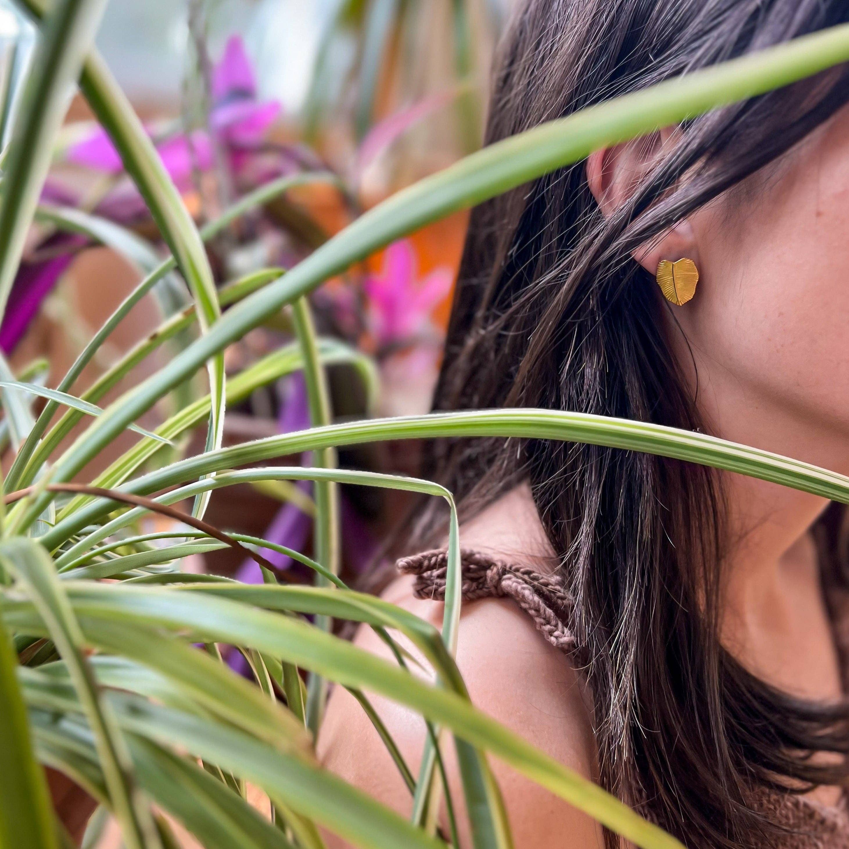 Natalie Clare Collections - Wholesale Stud/Post Earrings - Philodendron Studs3