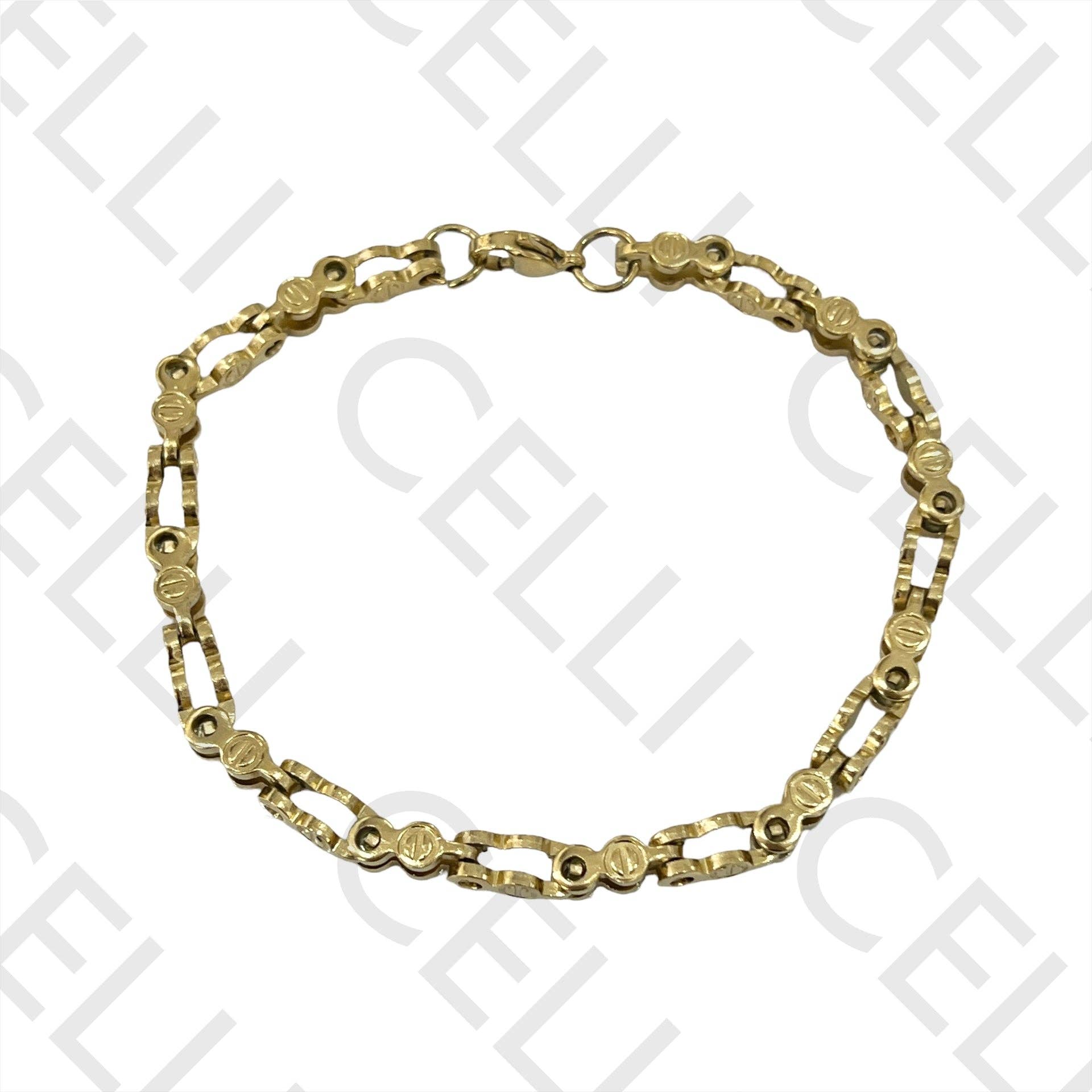 Celli Biju – wholesale Smycken – Enkel stålhalsband / armband - detaljerad cykelkedja4