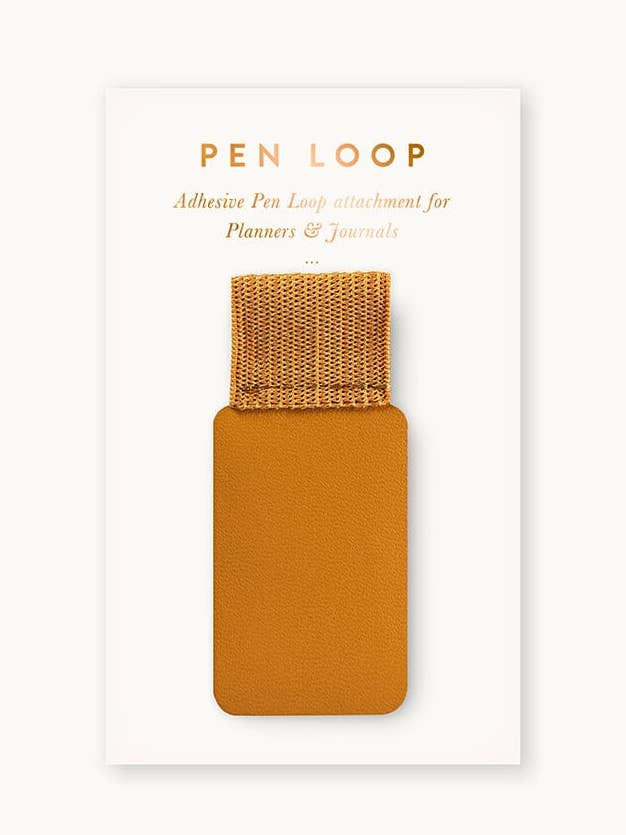 Adhesive Rectangle Pen Loop - Mustard for wholesale by Bespoke Letterpress