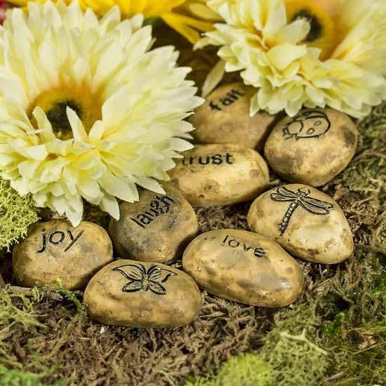 Factory Direct Craft - Wholesale Decorative Tabletop Object - Rustic Inspirational Encouragement Stones - Bag of 81