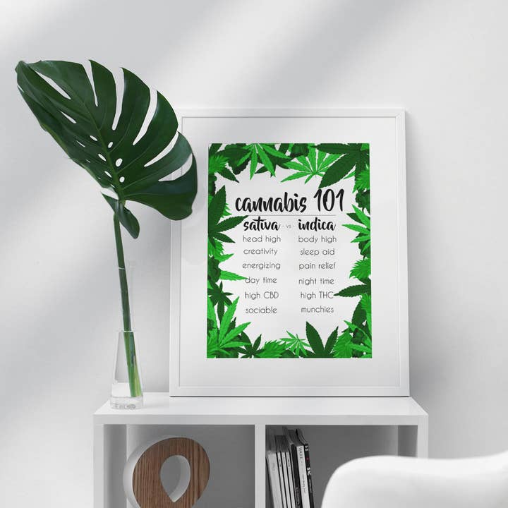 Black Cat Bazaar - Wholesale Art Print - Cannabis 101 Wall Art Print1