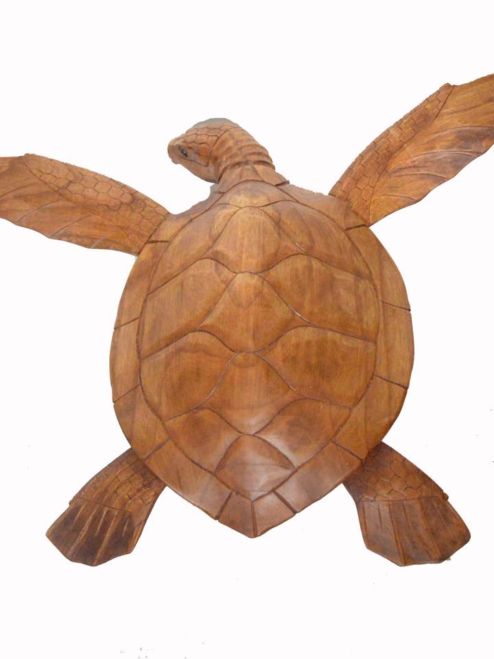 Huge Handmade Wooden Turtle on Coral Carving for wholesale by White Elephant