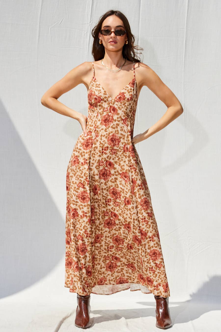 MULTI Printed Open Back Maxi Dress for wholesale on Faire6