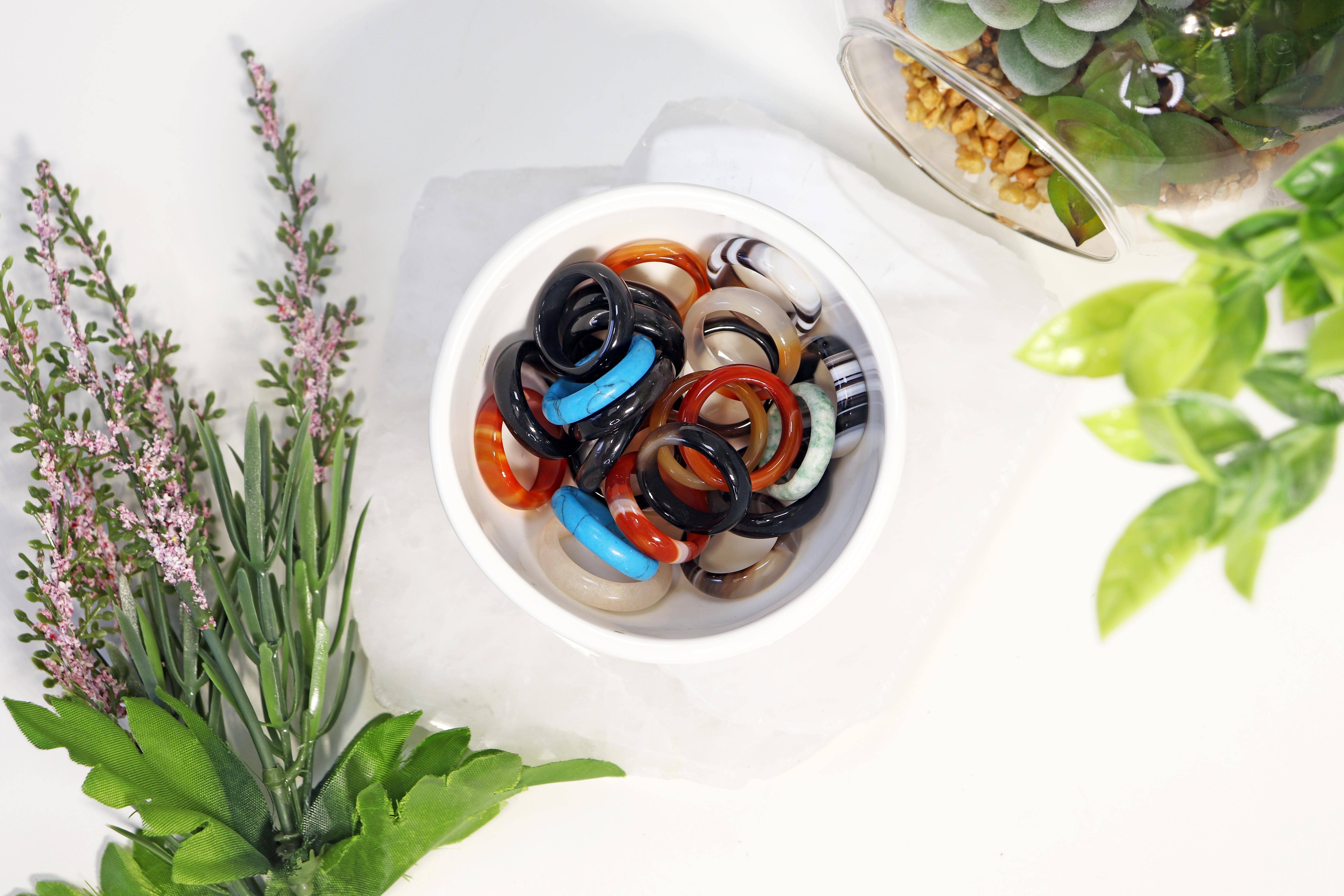 Natures Artifacts Inc - Wholesale Band/Stacked Ring - Assorted Semi-Precious Gem Stone Rings1