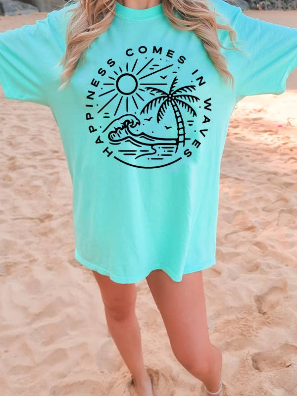 Southern Chic - Vendita all'ingrosso Tunica - Donna - T-shirt grafica Happiness Comes In