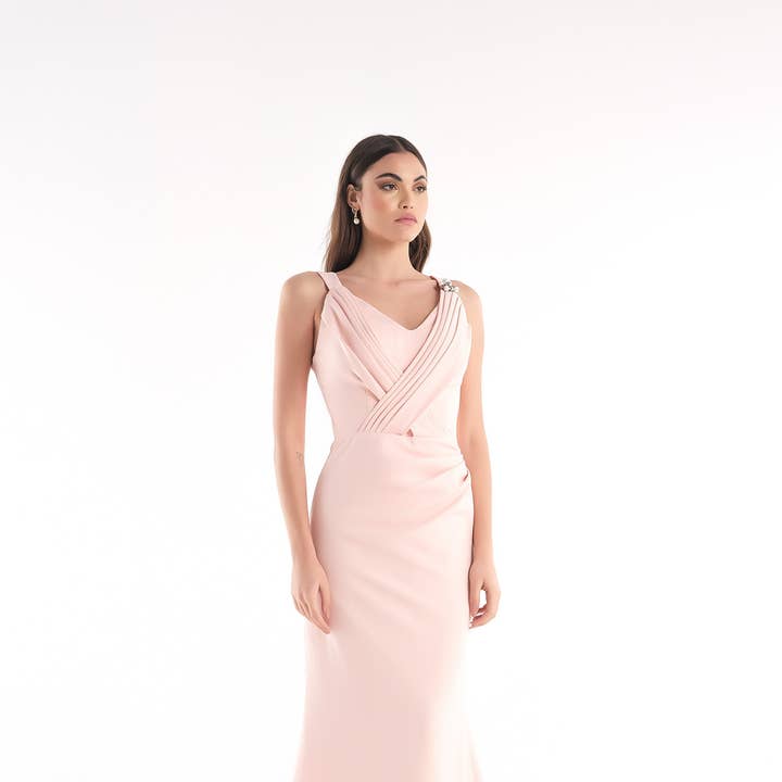 Vestido sereia com detalhe em cruz por atacado de Kuea Italian Style