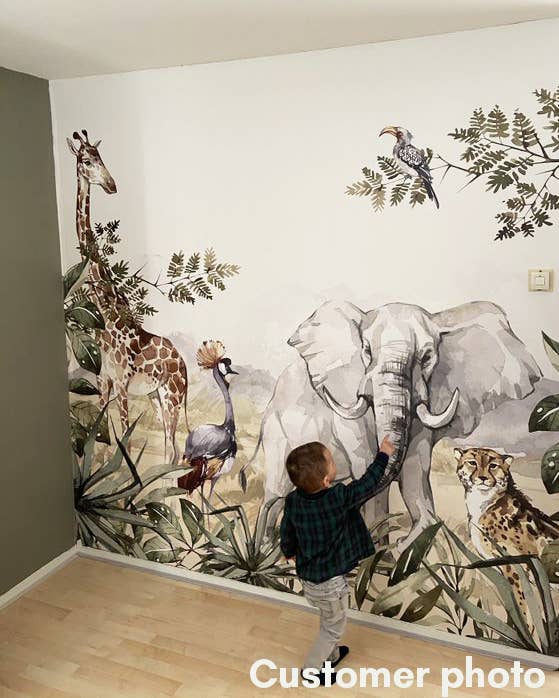 Walloha - Vente Décoration murale – enfant et bébé - Papier peint animalier - SAFARI ADVENTURE - Behang kinderkamer11