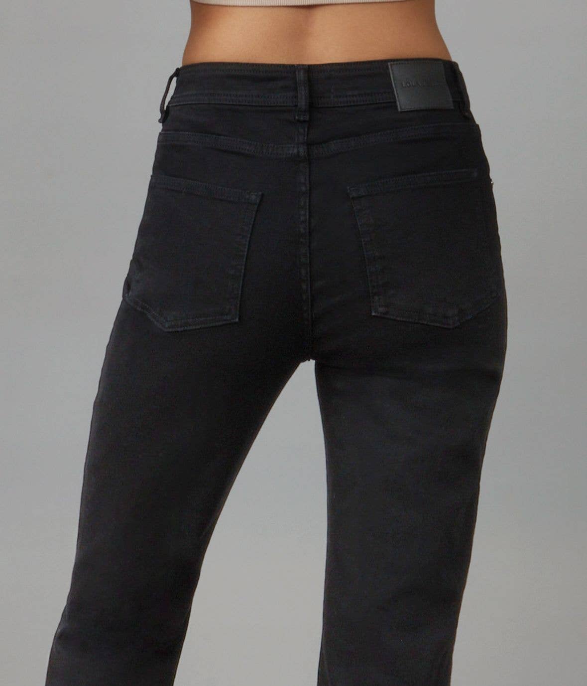 Black DENVER-BLK High Rise Straight Jeans 31" Inseam for wholesale on Faire2