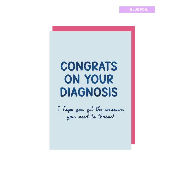 Congrats On Your Diagnosis Greeting Card for wholesale by Fluffmallow (Custom duties for USA are pre-paid by us)