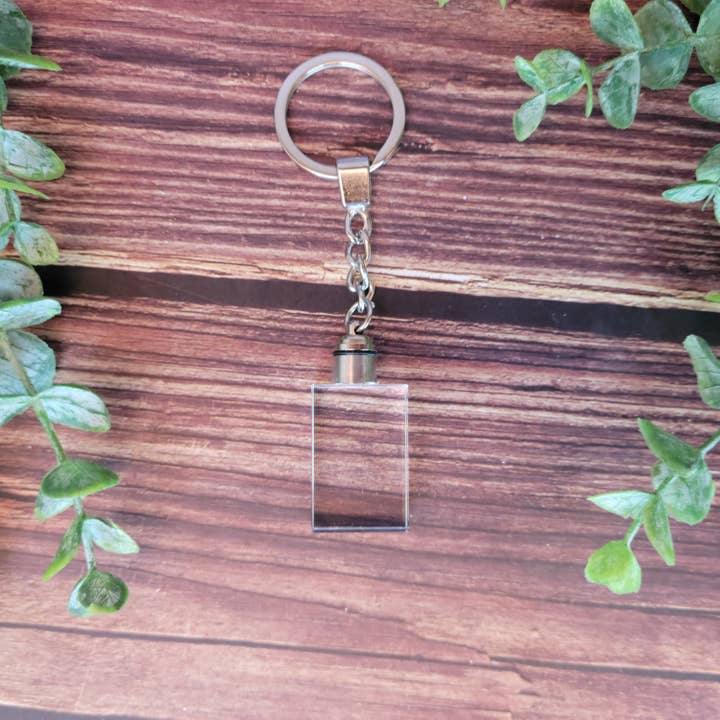ACC Sublimation Blanks - Wholesale Keychain - Unisex - Glass crystal LED lighted keychain, glass engraving keychain blank, 7 color change LED glass crystal keychain RTS