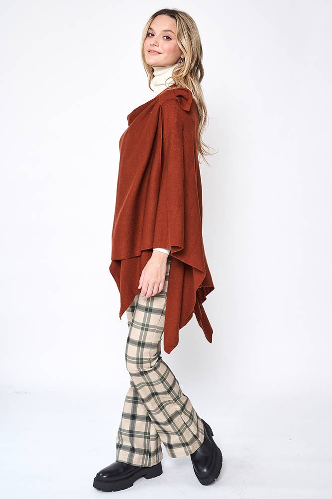 Hana - Venta al por mayor Poncho - Mujer - Ruana sólida con correa para el hombro47