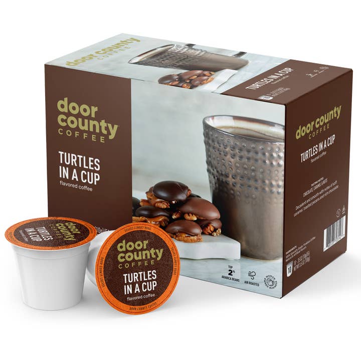 10 Count Turtles In a Cup Flavored Specialty Coffee for wholesale by Door County Coffee