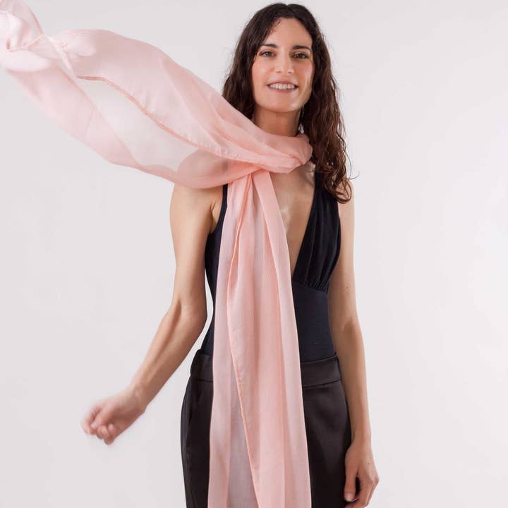 MR Complements - Vendita all'ingrosso Sciarpa - Donna - Sciarpa in chiffon di seta naturale4